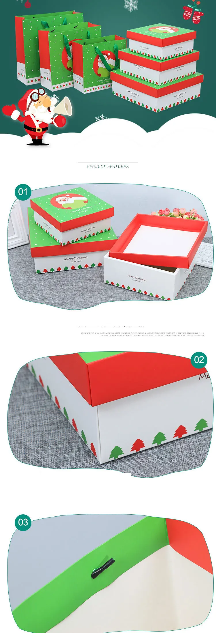 10 шт./лот, Рождественская конфета, упаковка для печенья, подарочный бумажный пакет, коробки для подарков на день рождения, Санта Клаус, упаковка, сумка, креативная коробка