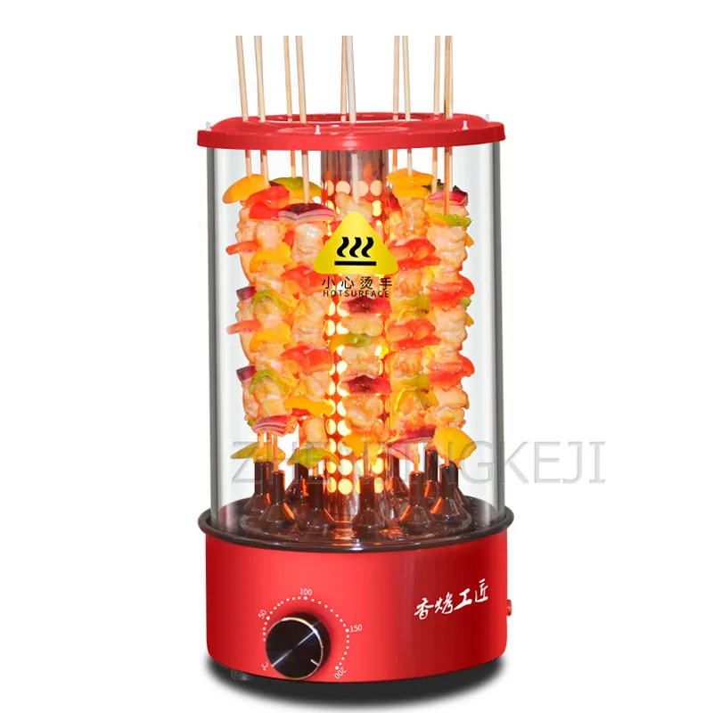 

220 В Автоматическая вращающаяся электрическая печь для гриля, небольшая домашняя печь для ленивого барбекю, высокая мощность 1350 Вт, бездымн...