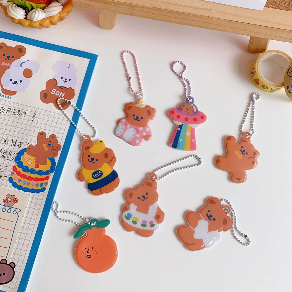 Ins мультяшный медведь тюльпаны брелок гарнитура для AirPods ракушка кулон милая