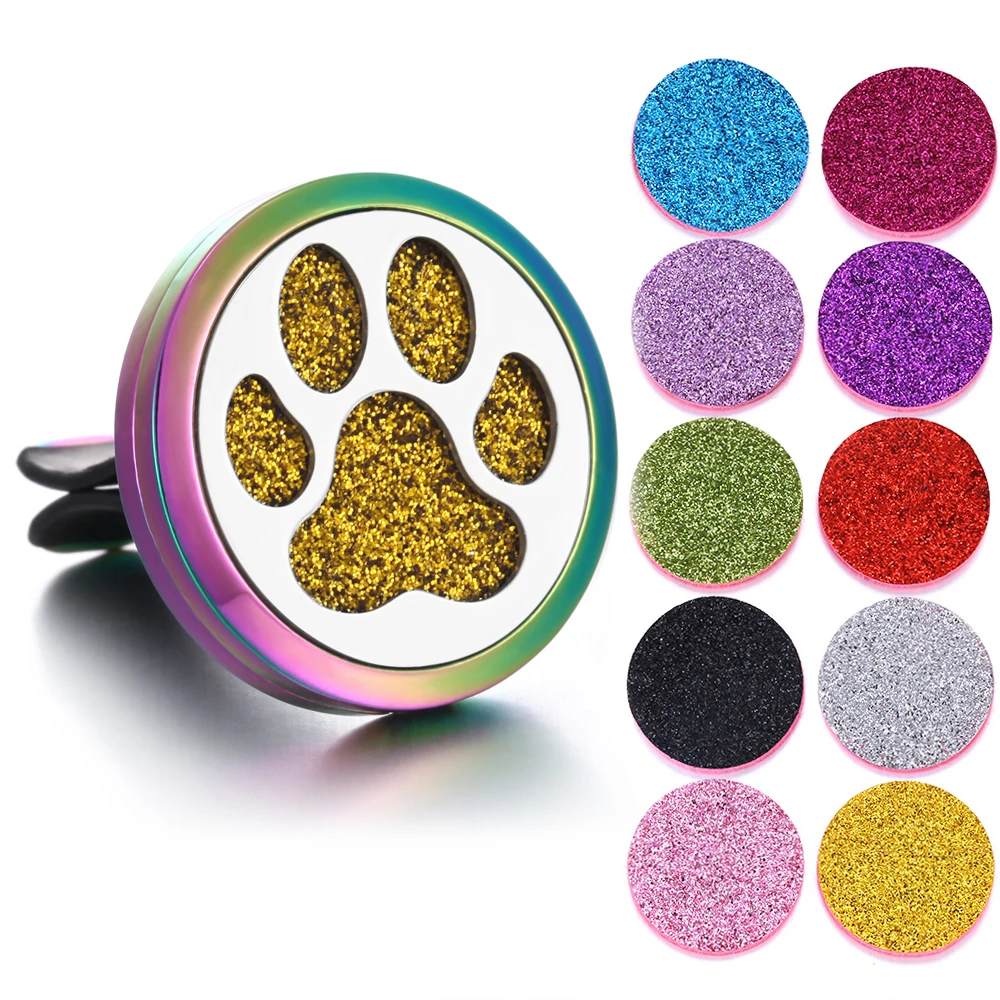 New Aromatherapy Jewelry Car Perfume Diffuser 316L Stainless Steel Aroma Essential Oil Diffuser Car Clip Lockets DropShipping - Окраска металла: 7