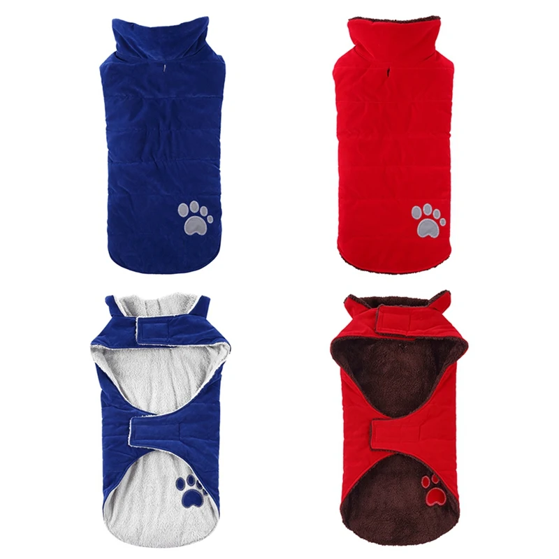 Собаки теплое вельветовое пальто осень-зима теплые лапы с рисунком Прочная обувь