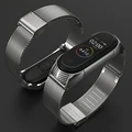 Для Mi Band 5 6 ремень для xiao Mi Band 4 3 NFC Браслет Металическая цепочка из нержавеющей стали с глобальная версия совместимые браслеты Correa