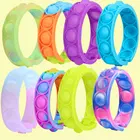 Поп-пузырьки, простая игрушка, антистресс, снятие стресса, красочный силиконовый браслет, тревожность, сенсорные игрушки для аутизма, СДВГ, дети