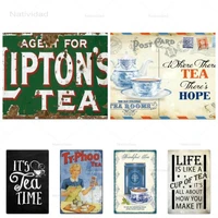 keep calm and drink tea letters posters irons painting metal tin plaque vintage time for tea pictures shop room decorative