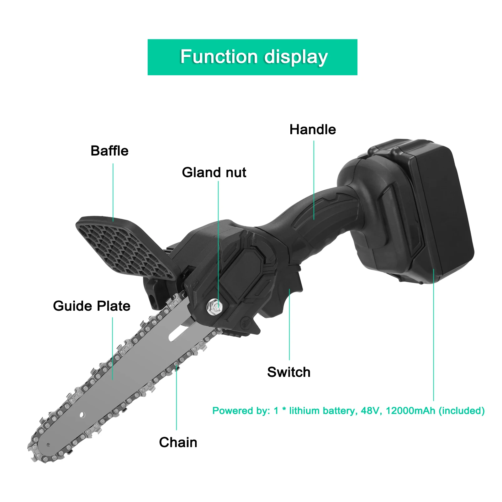 

6 Inch Mini Electric Chainsaw Pruning Saw Rechargeable Spliting Saw Chainsaw Wood Cutter Machine One-handed Woodworking Tool