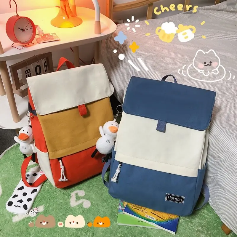 Новый сшитый рюкзак для пары, простой рюкзак в стиле колледжа, Женский школьный портфель для учеников младшей и старшей школы 2021
