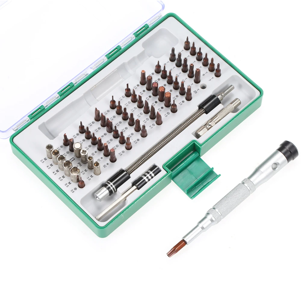 

64 in 1 Magnetic Precise Screwdriver Tool Kit with 60 Bit Multifunctional Screwdriver Repair multitool Screw Driver for Phone PC