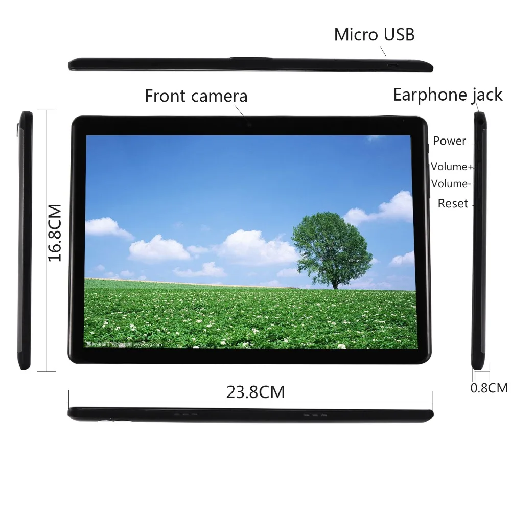 4G LTE Phone Call 6+64 Super Glass 1920*1200 IPS Deca Core 10 inch Tablet PC Play Store WIFI GPS 2.5D Tempered Glass+Free Gifts