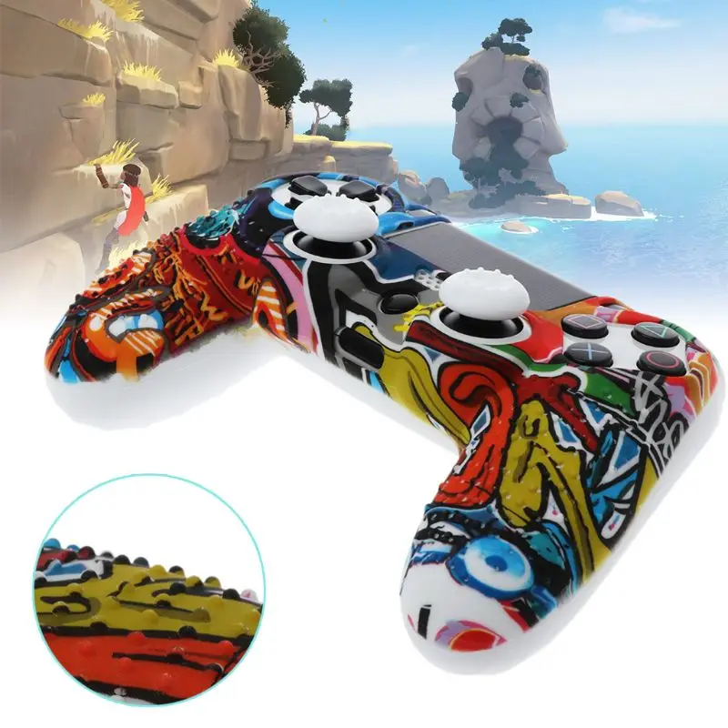 Нескользящие Белый силиконовый чехол Обложка Вт/сцепление Кепки для Playstation PS4