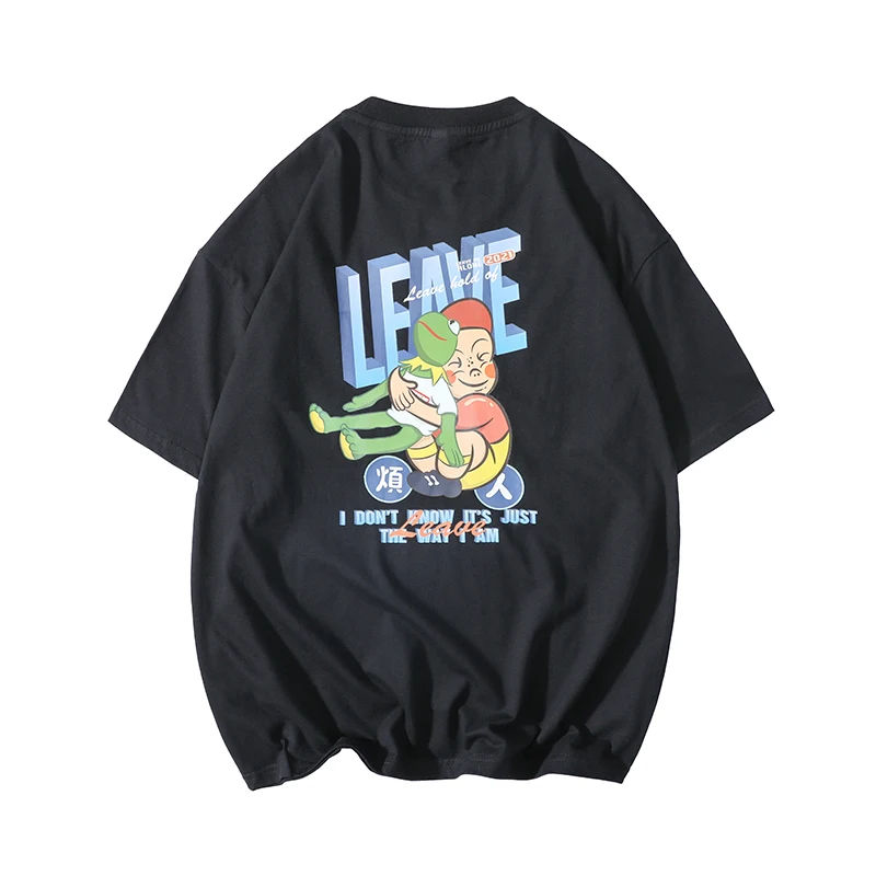 

Футболка мужская хлопковая, оверсайз, с принтом, в стиле аниме, хип-хоп, Японская уличная одежда