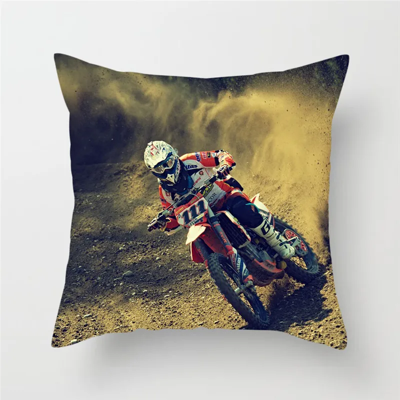 Fuwatacchi Extreme Speed Cushion Cover Motorcycle Sports Throw Pillow Cover For Home Chair Decoration Square Soft Pillowcases - Цвет: JJBZZZY0348