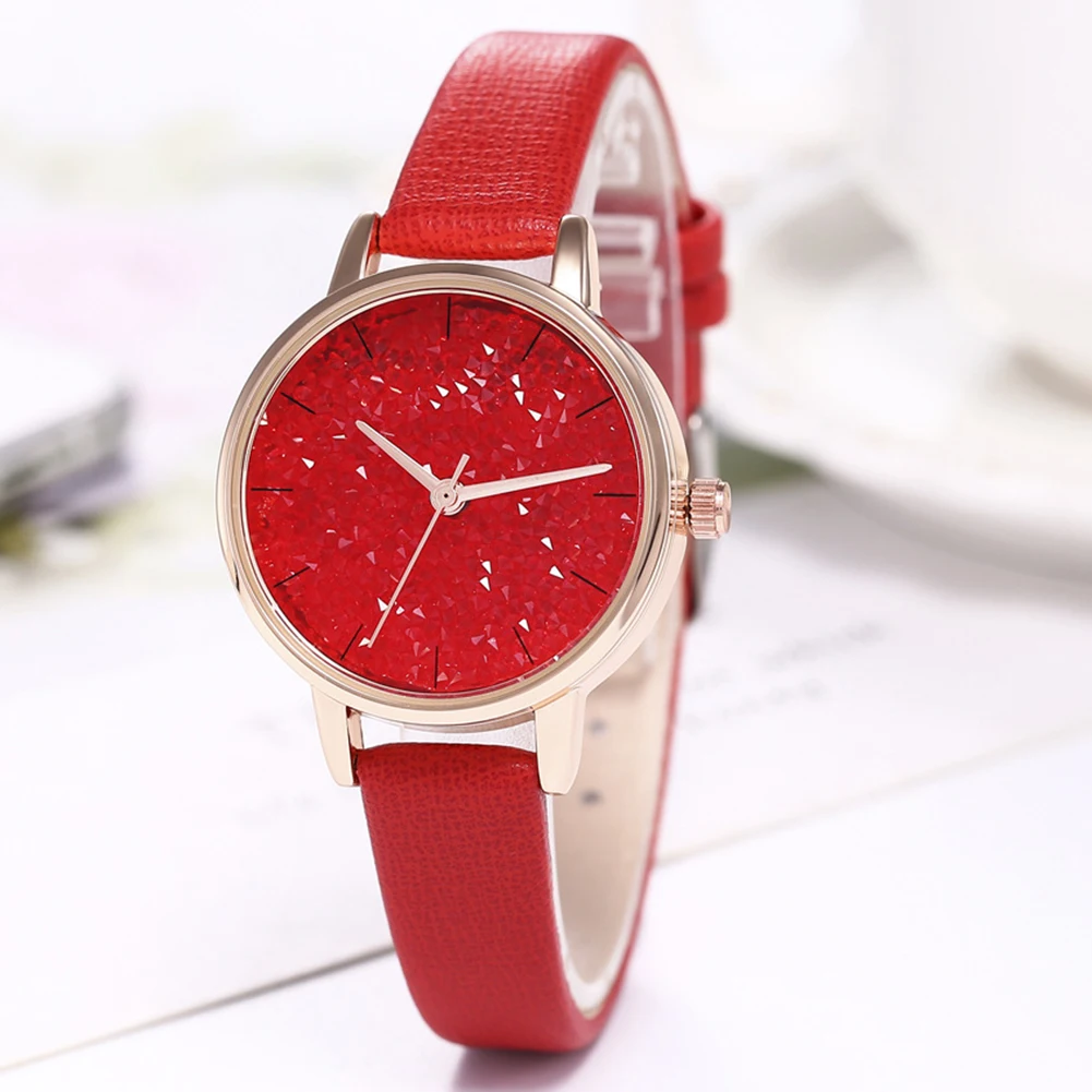 Женские Аналоговые кварцевые наручные часы Starry Стразы с круглым циферблатом и