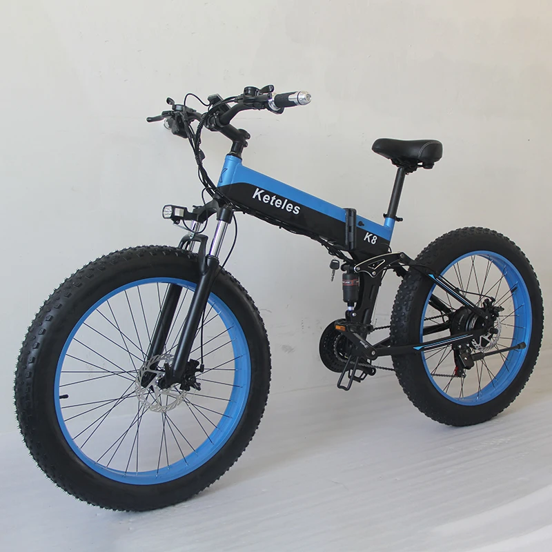 Verkauf Keteles K8 Elektrische Bike 26 Zoll Fett Reifen Klapp Suspension Rahmen 800W 48V 15AH Aluminium Legierung Berg E-bike Männer Reiten MTB