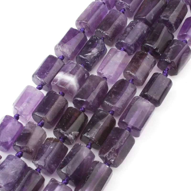 Граненые пурпурные аметисты 6*9 мм кварцевый камень бисер в форме колонны