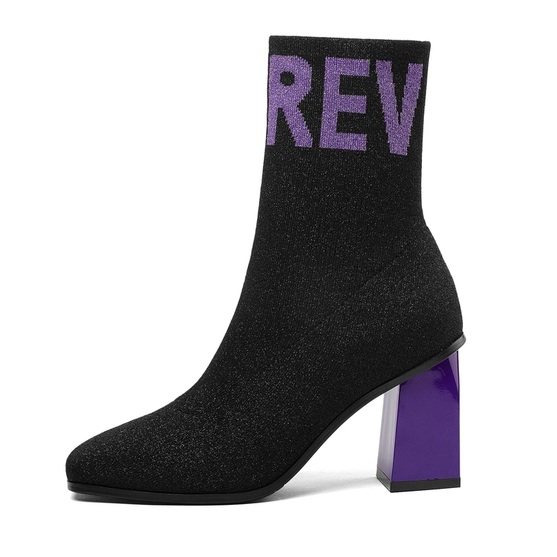 Женские ботильоны из шерсти сезон весна осень женская обувь на высоком