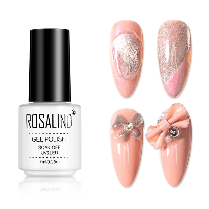 Кристаллический гель ROSALIND 9D кошачий глаз с магнитной палочкой Гель лак для