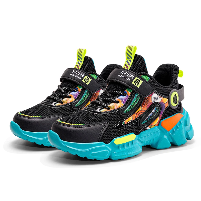 

Cool Fashion Boys Sports Shoes Outdoor Sneakers Running High Quality Children Unisex Soft Bottom Anti-slip