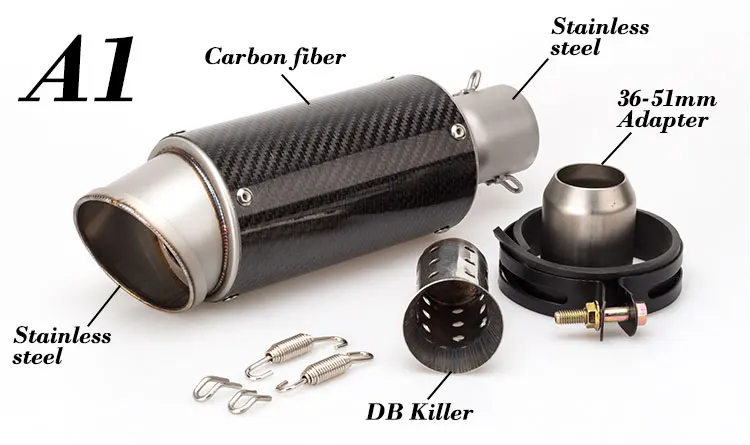 Мотоциклетный модифицированный глушитель 51 мм универсальная выхлопная труба из