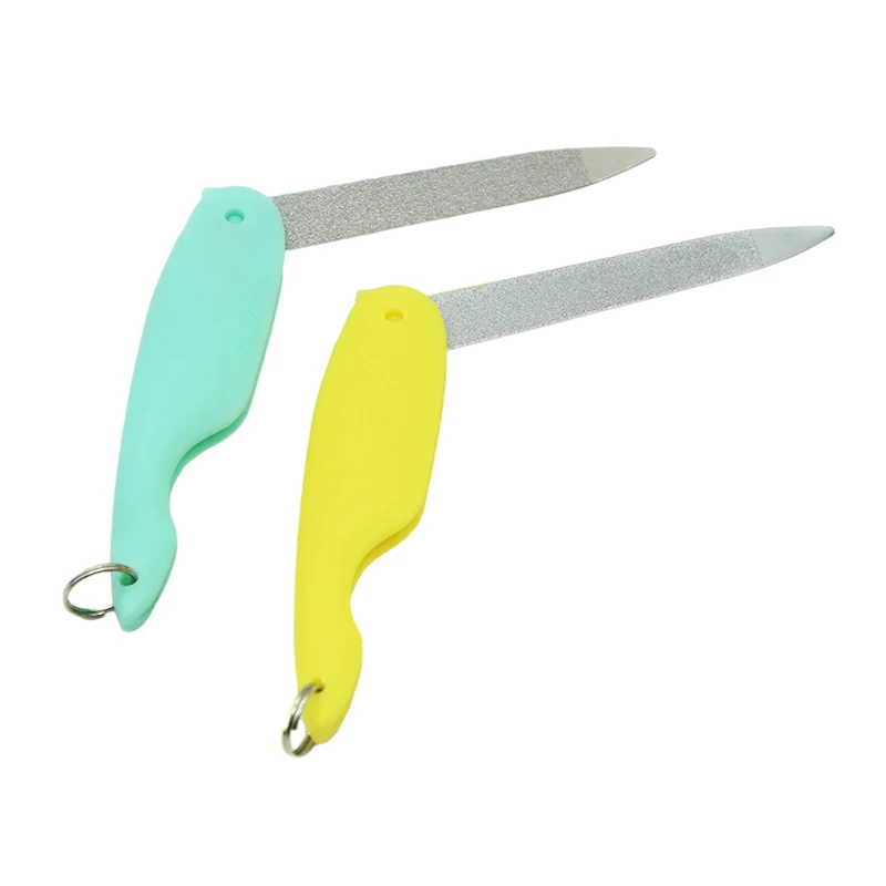 Пилка для ногтей FORPRETTY металлическая из нержавеющей стали Складная фиолетовая