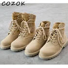 Обувь для влюбленных уличные повседневные походные ботинки модные ботильоны женские боевые ботинки мужские ботинки на толстой подошве с круглым носком 2021