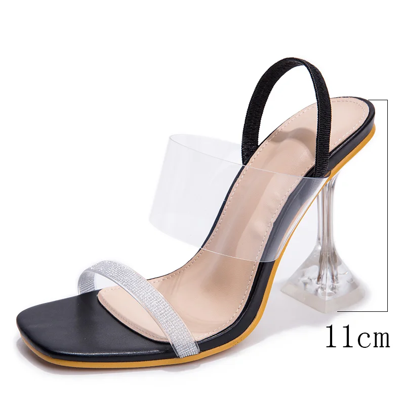 Пикантные прозрачные Шлепанцы из ПВХ Летние модные женские босоножки на высоком