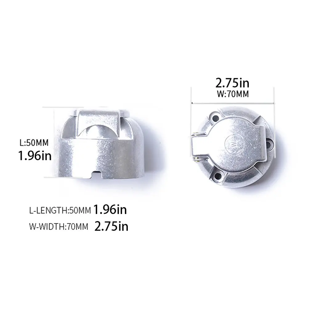 12V 7 Pin Round Aluminum Trailer Socket Waterproof Towbar Connector For Light Lamp | Автомобили и мотоциклы