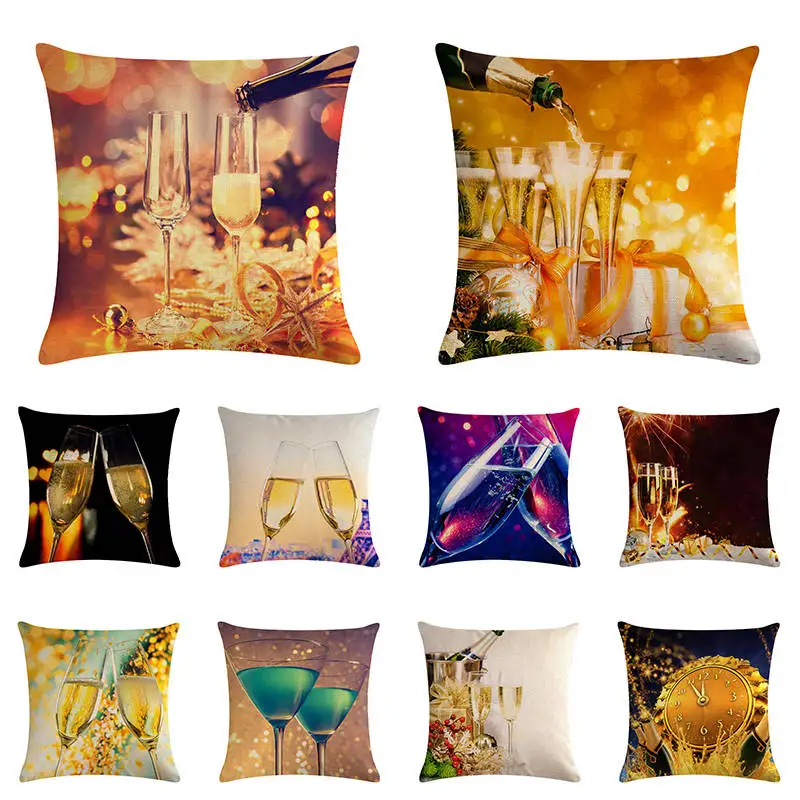

Wine Cup Pillow Cover Cushion Cover High Quality Easy To Clean Cushion Cover Home Decor TX102
