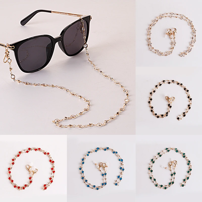 

Women Sunglasses Chain Face Mask Neck Strap Crystal Beaded Glasses Chains Eyeglass Rope Lanyard Chain Holder Gift