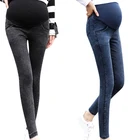 Черные и синие джинсы зауженные брюки для беременных, леггинсы с высокой талией для беременных, зимняя одежда для беременных
