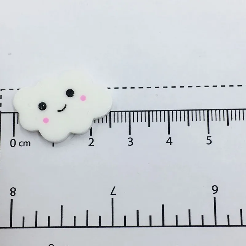 

50pcs 25x18mm Resin Cabochon Cartoon Clouds With Smile Face DIY Flatback Embellishment Accessories Scrapbooking Decoration