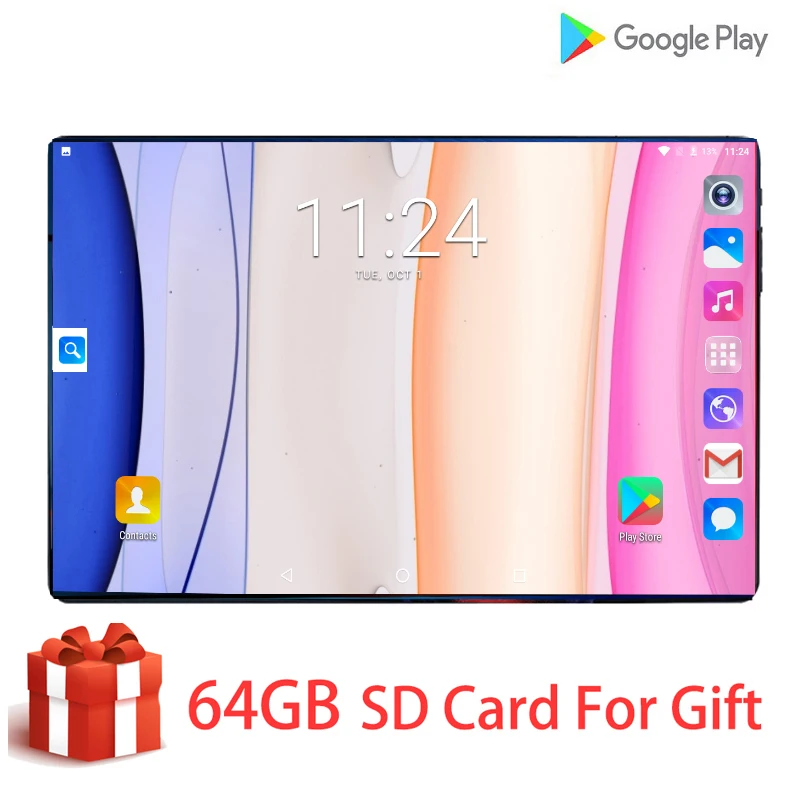 Быстрая Android 9,0 планшетный ПК Tab Pad 10 дюймов ips 8 Core 6 ГБ ОЗУ 128 Гб ПЗУ две sim-карты LTD телефонный звонок 10," фаблет