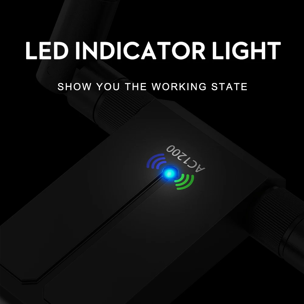 Rocketek 1200 Мбит/с двухдиапазонный беспроводной Lan USB WiFi адаптер Wi Fi Ethernet приемник
