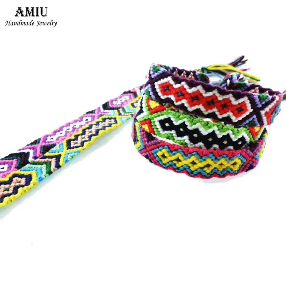 Женские и мужские браслеты дружбы AMIU украшения Wrap из хлопчатобумажной ткани с