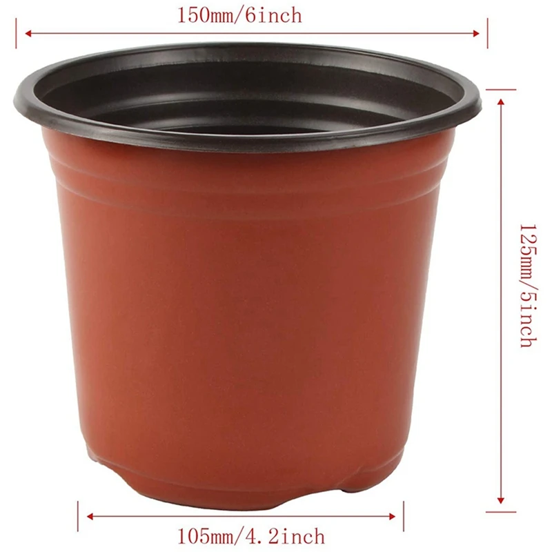 

330 Pcs Plastic Plant Nursery Pots with 200 Plant Labels, 130 Pcs 4-Inch & 200 Pcs 6-Inch