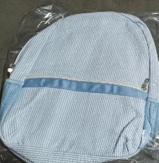 Ready Stock Multi Color Toddler Pink Blue Grey Purple Seersucker Backpack For Children School Bag DOM112-031