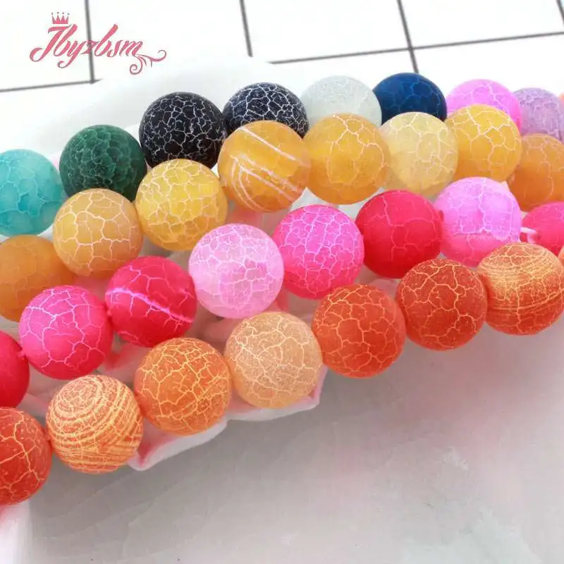 8 мм круглые бусины с морозом трещинами выветривающимися агатами из натурального
