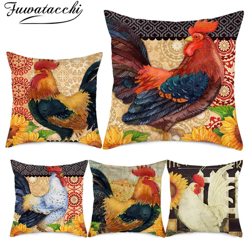 Fuwatacchi воздушный большой петух наволочка Подсолнух Чехол на подушку с принтом