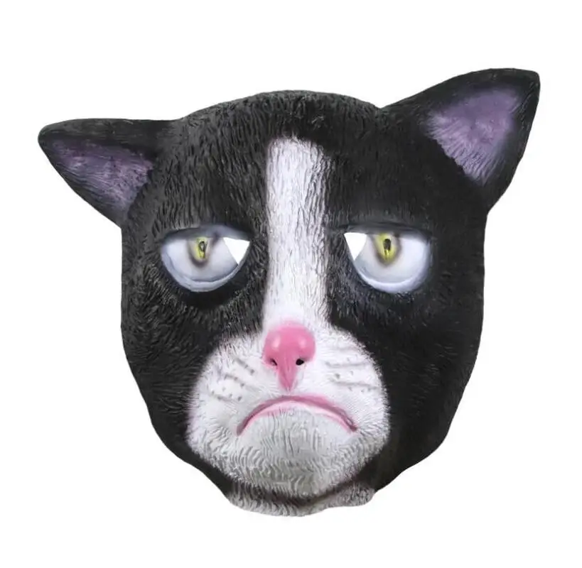 Черно белая маска в виде кошки для Хэллоуина|Маски вечеринки| |