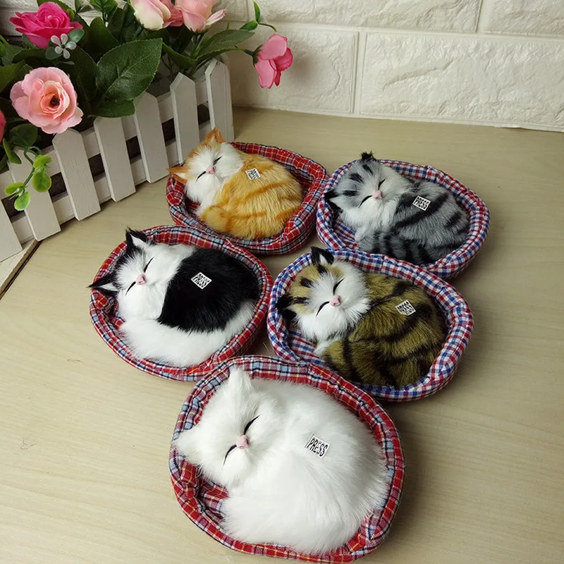2019 Новый Дизайн Kawaii Имитационные издающие звук спящего котенка плюшевая игрушка