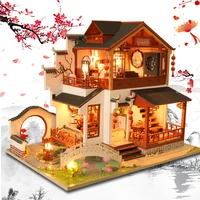cutebee diy dollhouse kit chinese style architecture diy japanese miniature furniture model home decoration toy birthday gifts
