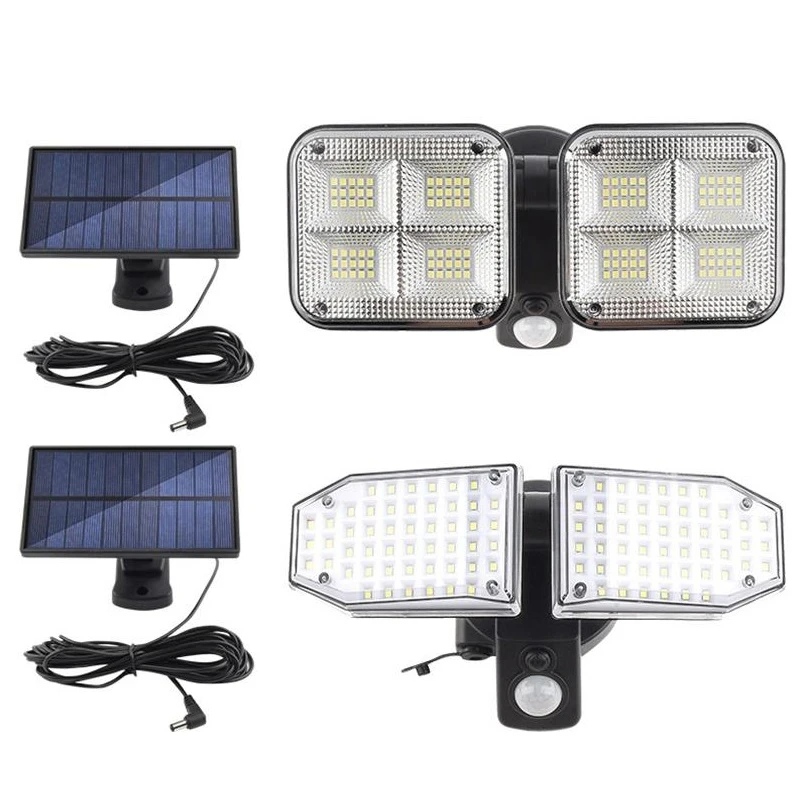 

Adjustable Heads Solar Lights 120LED Outdoor Solar Lamp Motion Sensor Waterproof Solar Light Wide Angle Illumination For Garden