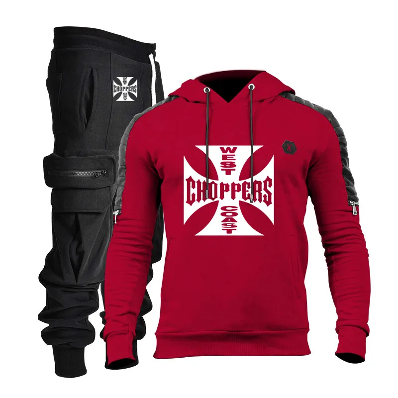 

Men's sweatshirt fashion high quality spring and autumn new style West Coast printed logo cotton casual sweatshirt + sweatpants