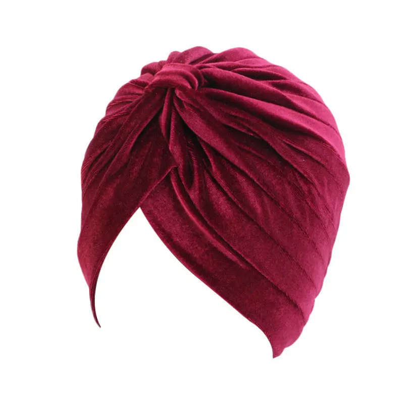 Мусульманский эластичный бархатный перекрестный поворотный тюрбан головной