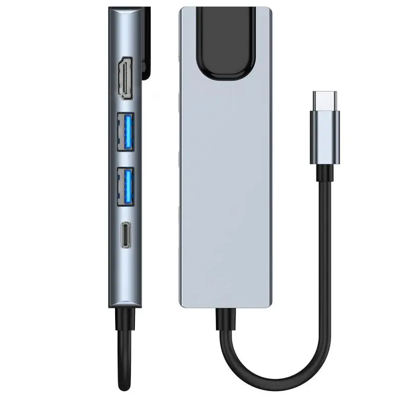 

2021 USB C Hub Type-C 3.1 To 4K HDMI-Compatible RJ45 USB SD/TF Card Reader PD Fast Charge 8-in-1 USB Dock For MacBook Air Pro