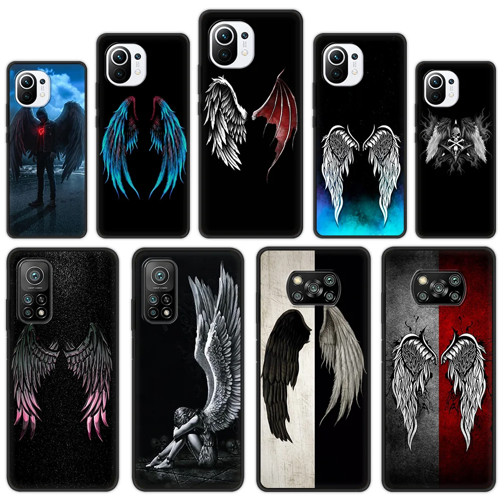 

Fallen Angel Wings Art Luxury Gift Phone Case For Xiaomi Poco X3 X4 NFC M3 F3 Mi 11 Ultra Note 10 Lite 11T 10T Pro 5G 9T Cover