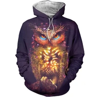 new beautiful owl 3d full sweater with cappuccino printed mens sportswear casual autumn winter fashion jacket