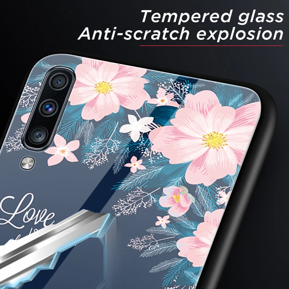 Чехол из закаленного стекла для телефона samsung A10 A20 A30 A50 A70 Galaxy A7 2018 S10 S9 S8 J4 J6 плюс S10E