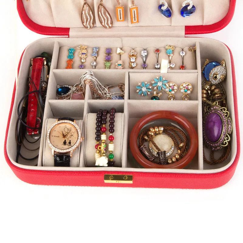

Premium Mirrored Jewelry Box Storage Earring Ring Case New Design Display Holder Women Gift 2021