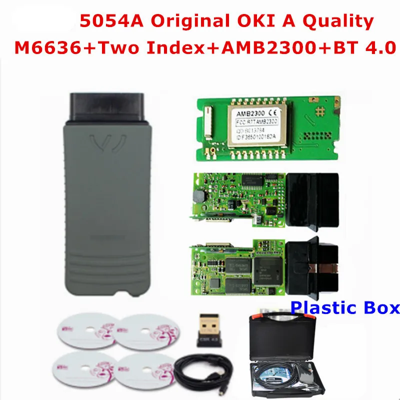 Новейший ODIS V5.1.3 5054A OKI полный чип 5054 Bluetooth AMB2300 UDS 6154 wifi 6154A для VAG автомобильный диагностический инструмент - Цвет: vas5054A Plastic Box