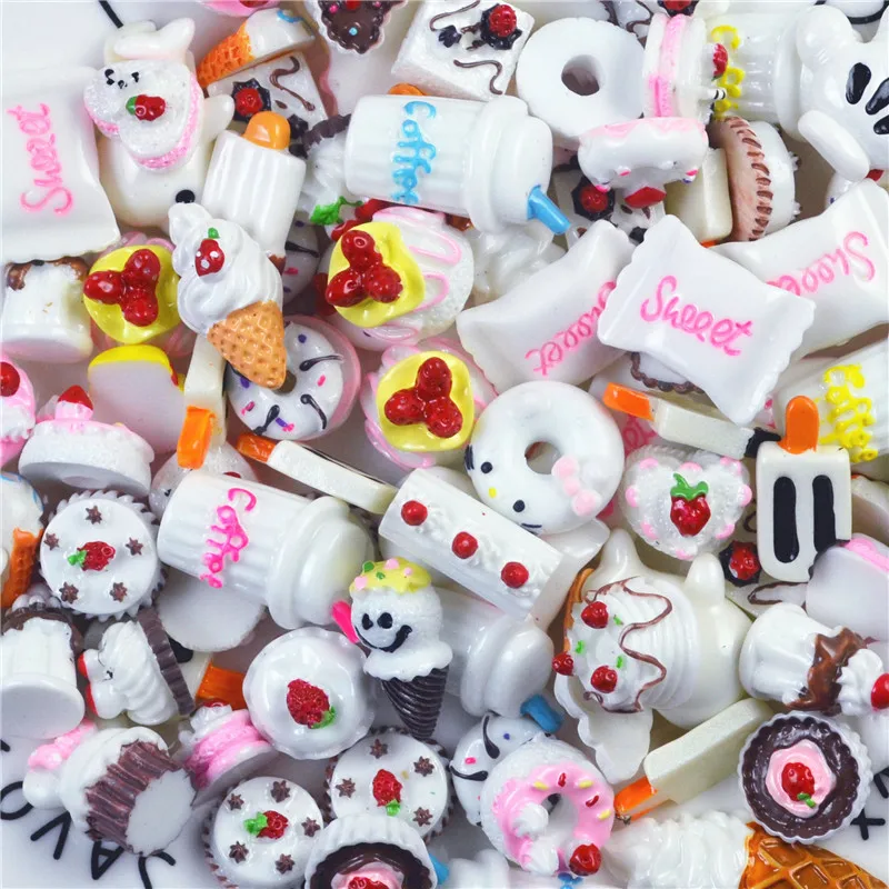 50 шт./пакет красочные смолы мини мороженое бисквит Лизун поставки слаймов